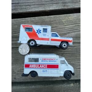 2 vintage toy ambulance Maisoto and Matchbox